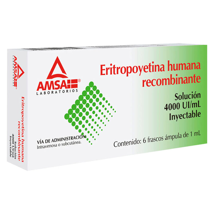 ERITROPOYETINA HUMANA RECOMBINANTE 4000 UI - SOLUCIÓN INYECTABLE Ml 6 FRASCOS