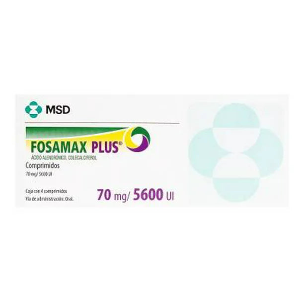 FOSAMAX PLUS 70 MG / 5600 UI 4 COMPRIMIDOS