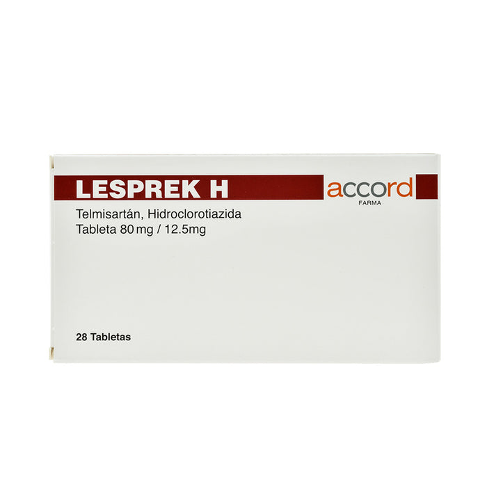 Telmisartán hidroclotizada LESPREK H 80 mg / 12.5 mg de 28 tabletas