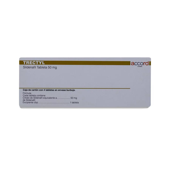 Trectyl Sildenafil 50 mg 4 tabletas | Trata la disfunción eréctil