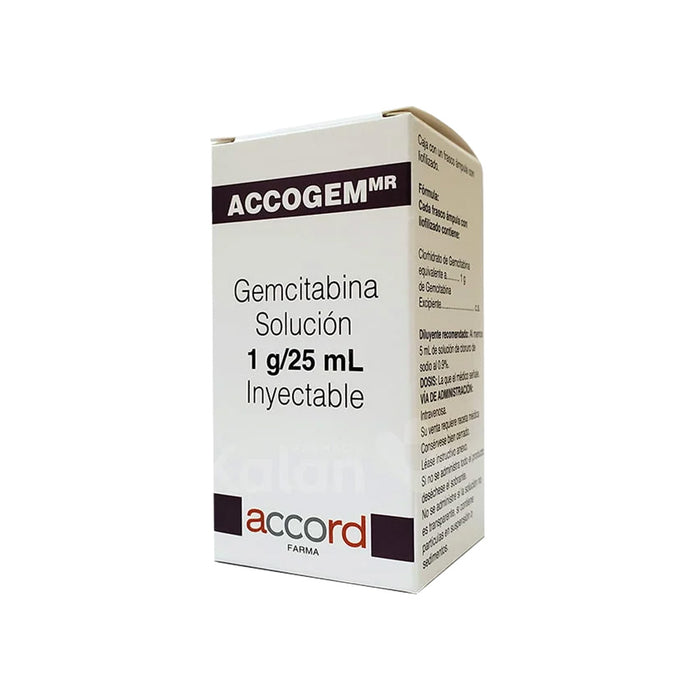 ACCOGEM Gemcitabina 1g/25ml Solución Inyectable | Tratamiento contra el cáncer