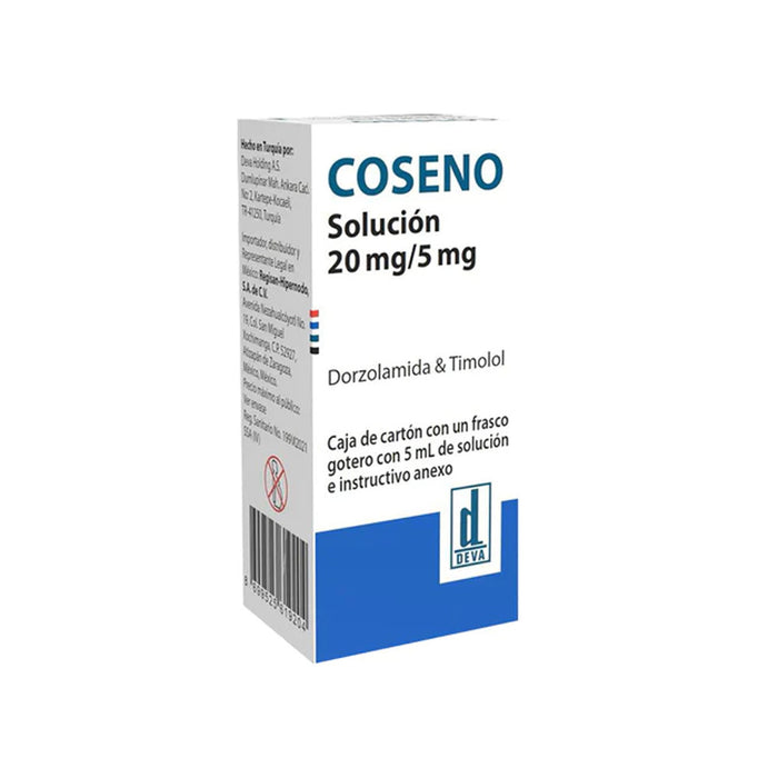 COSENO - DORZOLAMIDA Y TIMOLOL 20MG/5 MG