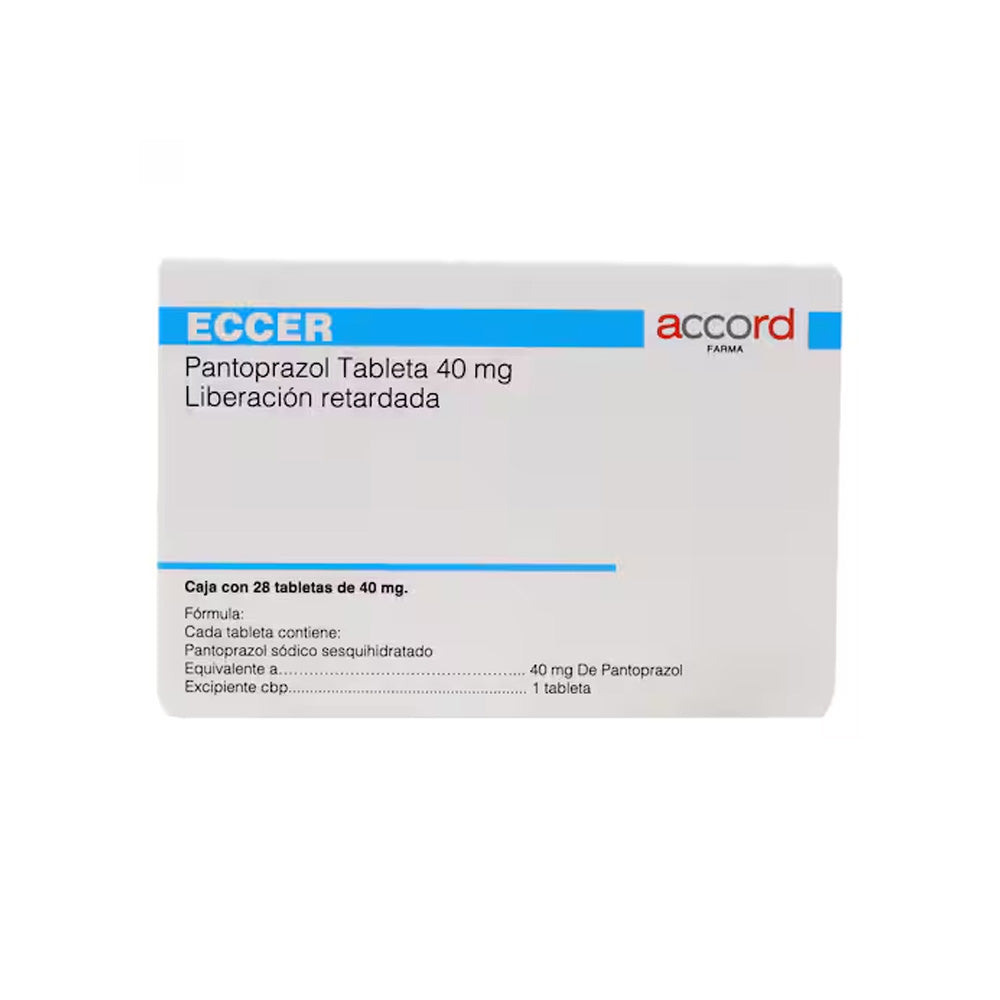 Eccer Pantoprazol 40 mg 28 tabletas — Farmahome